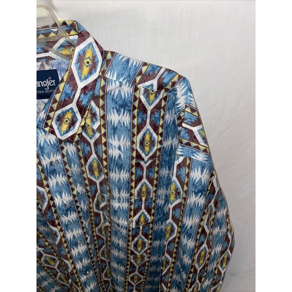 Wrangler Men’s Western Shirt Size 2XL Multicolor Aztec Going Out Party Rodeo - Picture 4 of 12